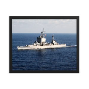 USS Long Beach (CGN-9) Framed Poster - Port Bow – black, 16x20