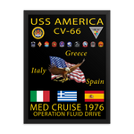 USS America (CV-66) 1976 Framed Cruise Poster – black, 18x24