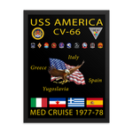 USS America (CV-66) 1977-78 Framed Cruise Poster – black, 18x24