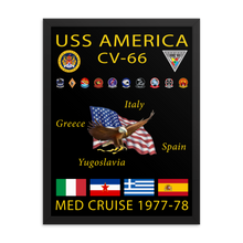 Load image into Gallery viewer, USS America (CV-66) 1977-78 Framed Cruise Poster