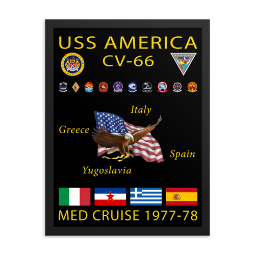 USS America (CV-66) 1977-78 Framed Cruise Poster