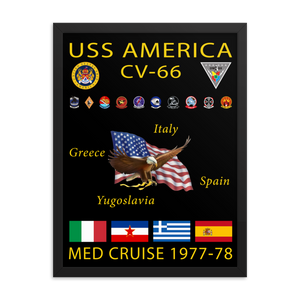 USS America (CV-66) 1977-78 Framed Cruise Poster