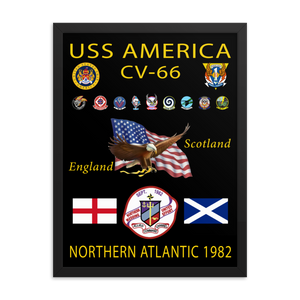 USS America (CV-66) 1982 Framed Cruise Poster