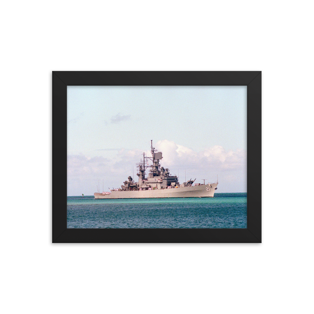 USS Gridley (CG-21) Framed Poster - Starboard (1) – black, 8x10