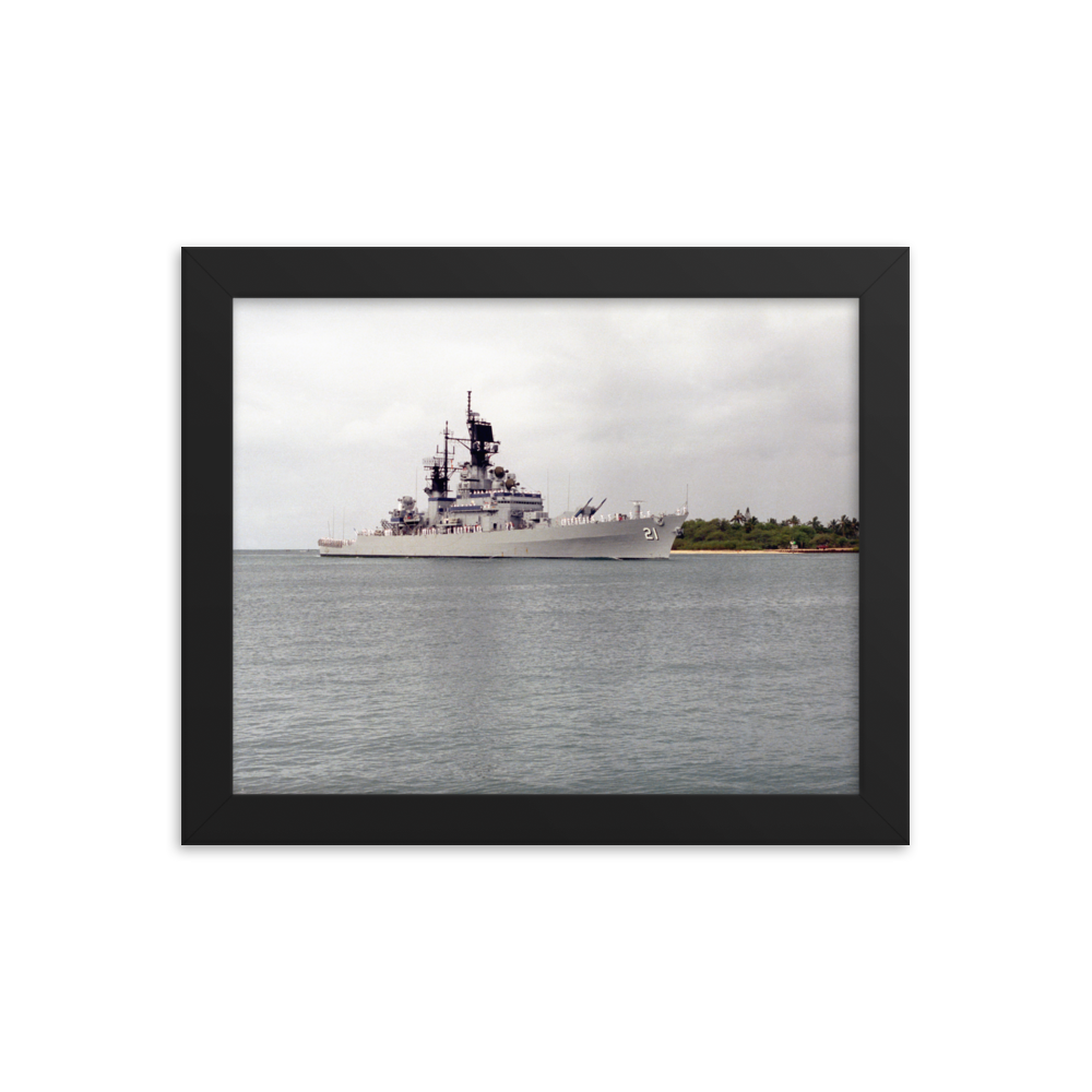 USS Gridley (CG-21) Framed Poster - Starboard (2) – black, 8x10