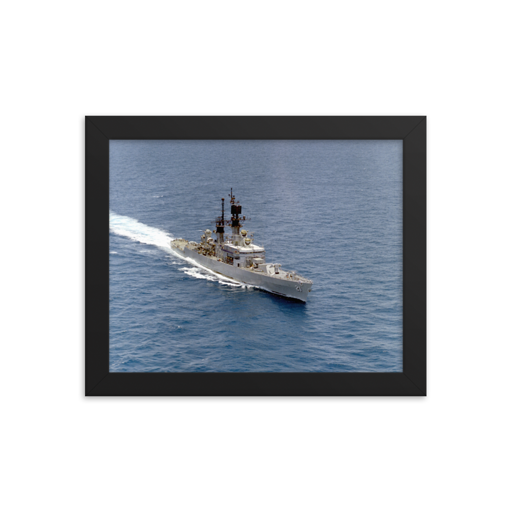USS Gridley (CG-21) Framed Poster - Starboard (3) – black, 8x10