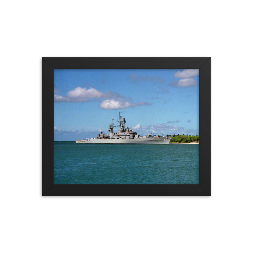 USS Gridley (CG-21) Framed Poster - Starboard (4) – black, 8x10