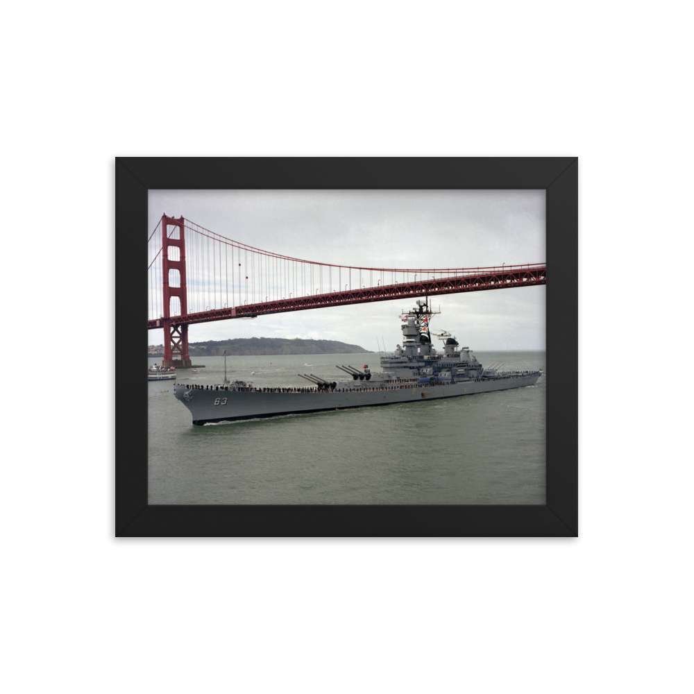 USS Missouri (BB-63) Framed Poster - Golden Gate