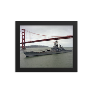 USS Missouri (BB-63) Framed Poster - Golden Gate – black, 8x10