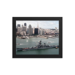 USS Missouri (BB-63) Framed Poster - San Francisco Skyline (2)
