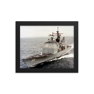 USS Philippine Sea (CG-58) Framed Poster - Port Bow Shot