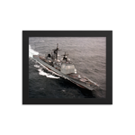 USS Philippine Sea (CG-58) Framed Poster - Starboard Bow – black, 8x10