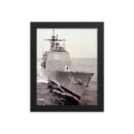 USS Philippine Sea (CG-58) Framed Poster - Starboard Bow Vertical – black, 8x10