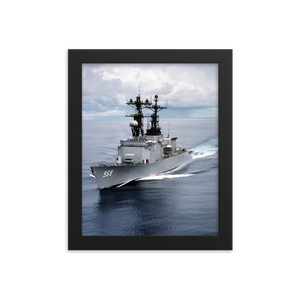 USS Arthur W. Radford (DD-968) Framed Poster - Port Bow Vertical – black, 8x10