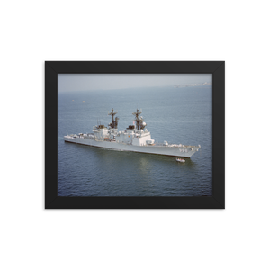 USS Arthur W. Radford (DD-968) Framed Poster - Starboard Bow – black, 8x10