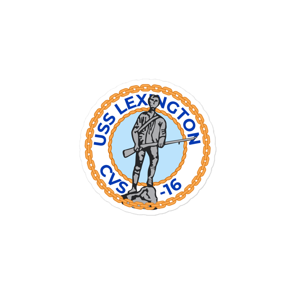 USS Lexington (CVS-16) Ship's Crest Vinyl Sticker – 3x3