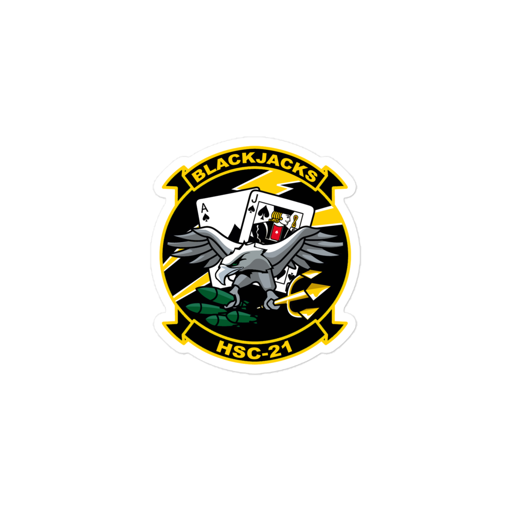 HSC-21 Blackjacks Squadron Crest Vinyl Sticker – 3x3