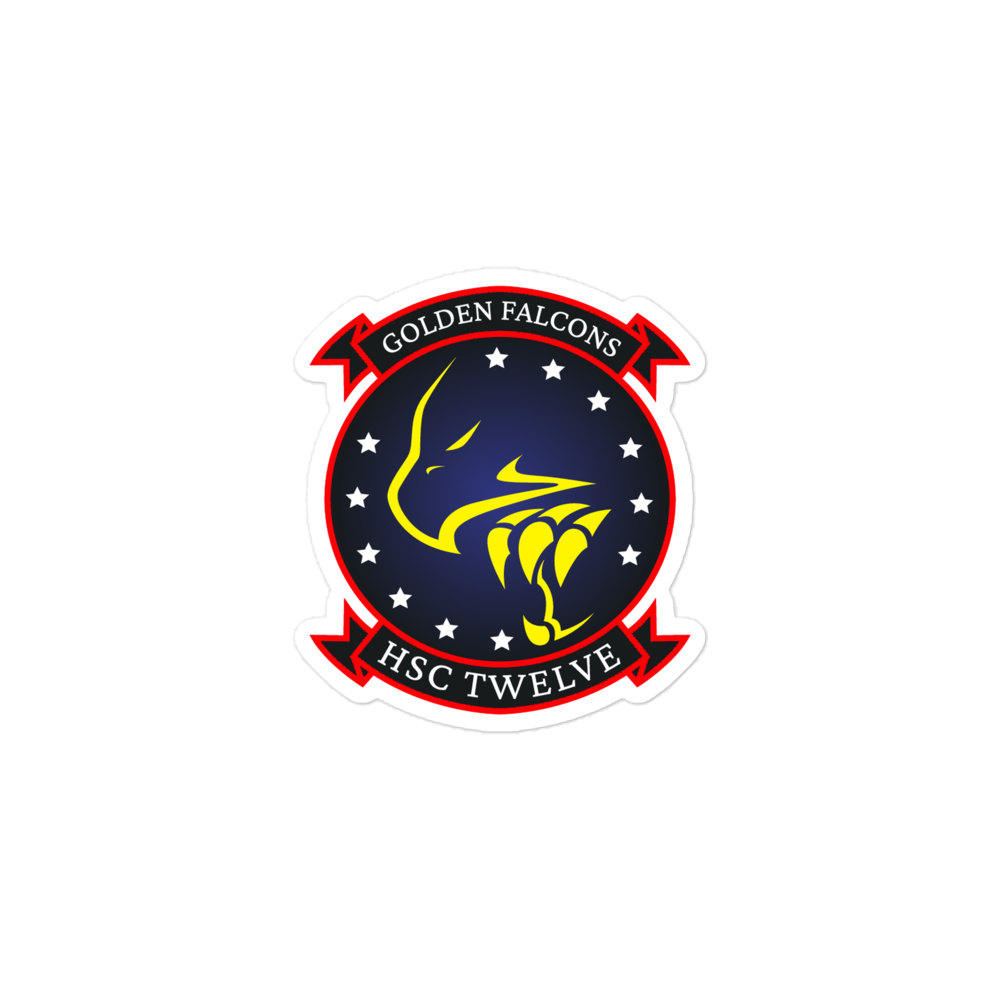 HSC-12 Golden Falcons Squadron Crest Vinyl Sticker – 3x3