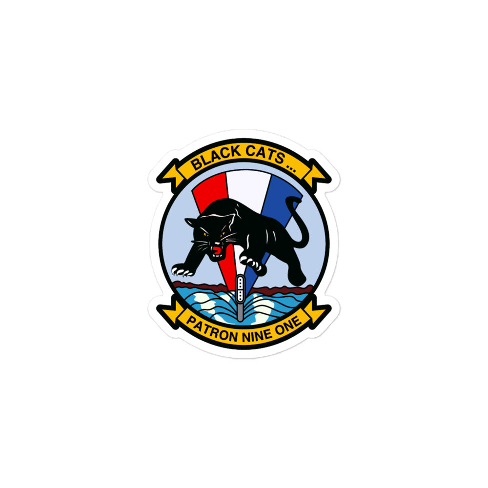 VP-91 Blackcats Squadron Crest Vinyl Decal