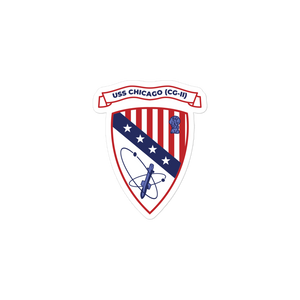USS Chicago (CG-11) Ship's Crest Vinyl Sticker - Blue – 3x3