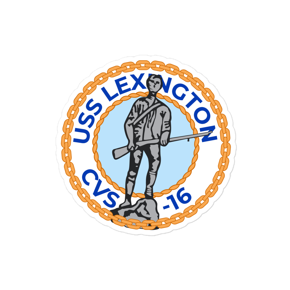 USS Lexington (CVS-16) Ship's Crest Vinyl Sticker – 4x4