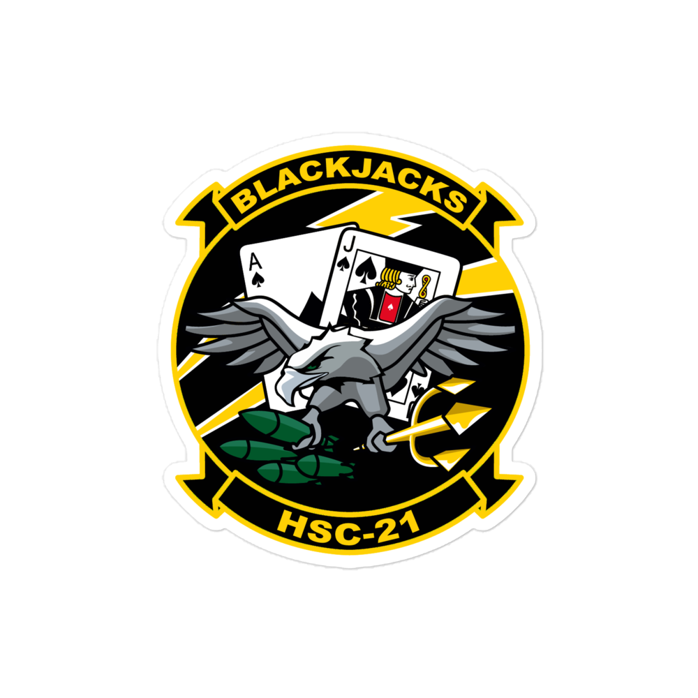 HSC-21 Blackjacks Squadron Crest Vinyl Sticker – 4x4