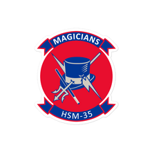 Load image into Gallery viewer, HSM-35 Magicians Squadron Crest Vinyl Sticker