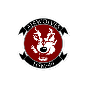 HSM-40 Airwolves Squadron Crest Vinyl Sticker