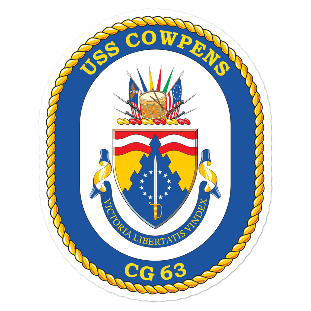 USS Cowpens (CG-63) Ship's Crest Vinyl Sticker