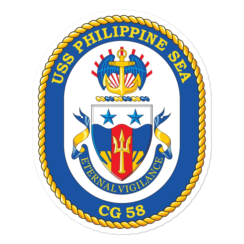 USS Philippine Sea (CG-58) Ship's Crest Vinyl Sticker