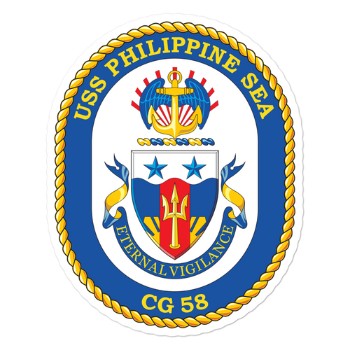 USS Philippine Sea (CG-58) Ship's Crest Vinyl Sticker