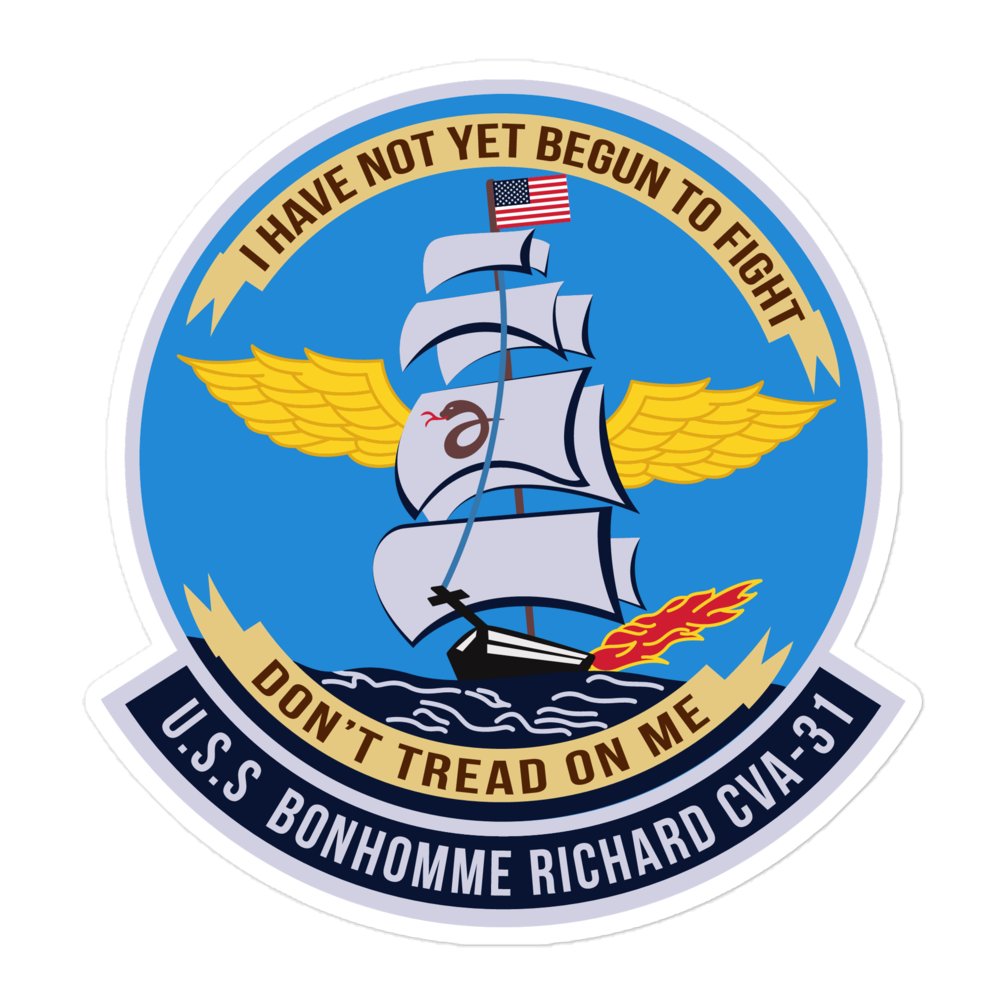 USS Bonhomme Richard (CVA-31) Ship's Crest Vinyl Sticker