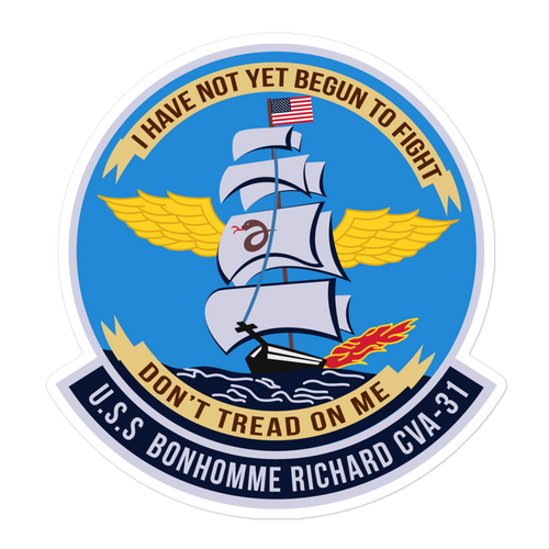 USS Bonhomme Richard (CVA-31) Ship's Crest Vinyl Sticker