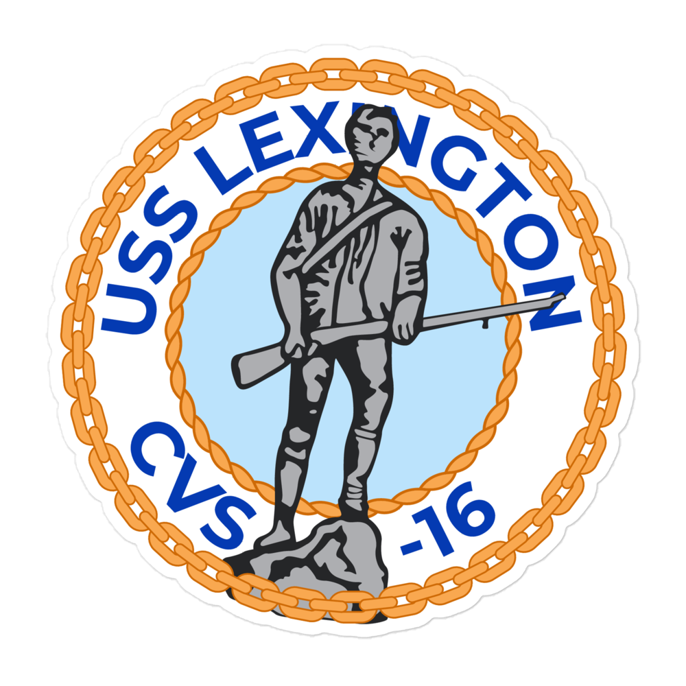 USS Lexington (CVS-16) Ship's Crest Vinyl Sticker
