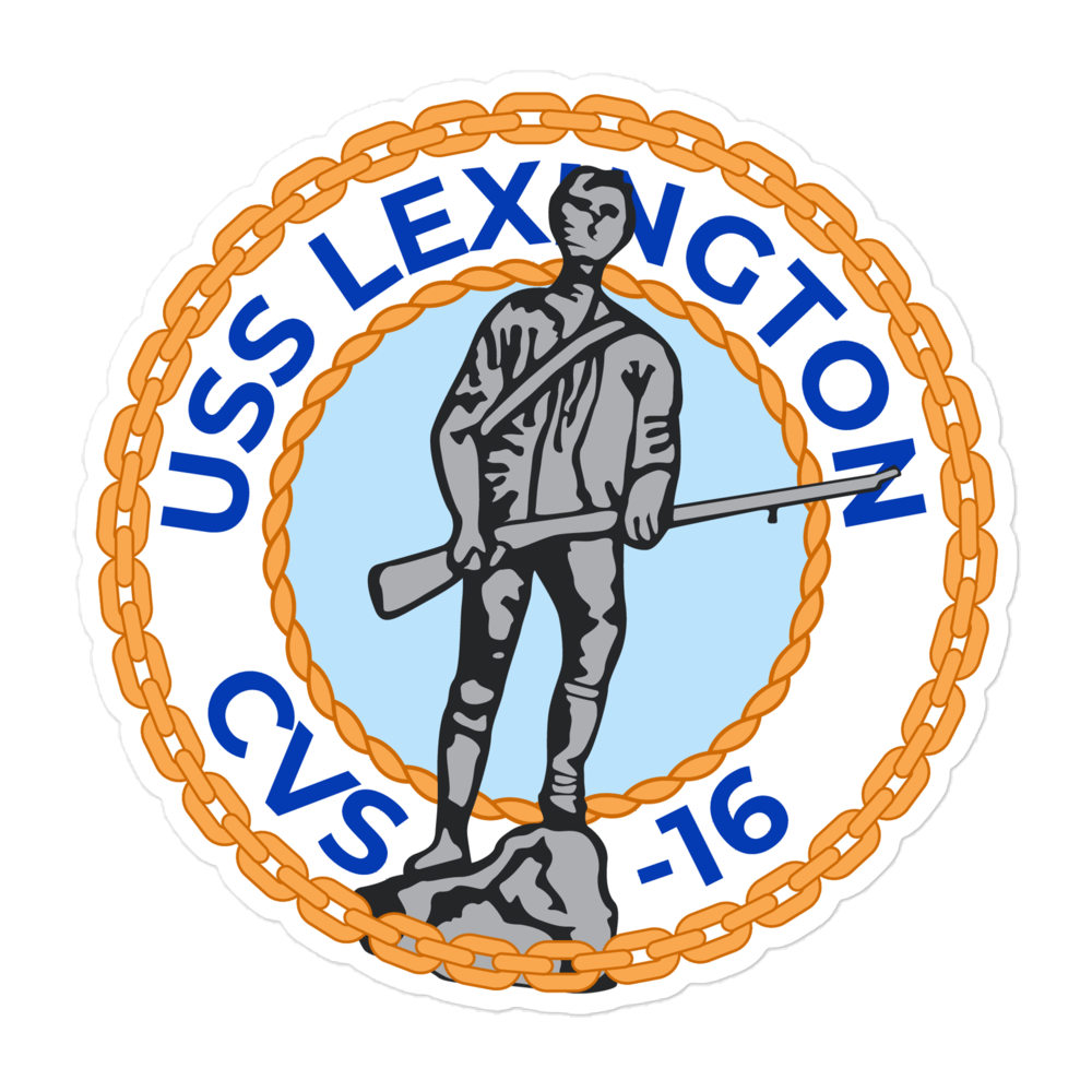 USS Lexington (CVS-16) Ship's Crest Vinyl Sticker – 5.5x5.5