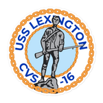 USS Lexington (CVS-16) Ship's Crest Vinyl Sticker – 5.5x5.5