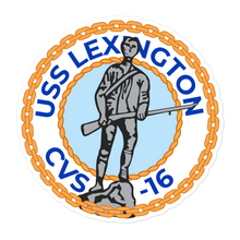 Load image into Gallery viewer, USS Lexington (CVS-16) Ship&#39;s Crest Vinyl Sticker