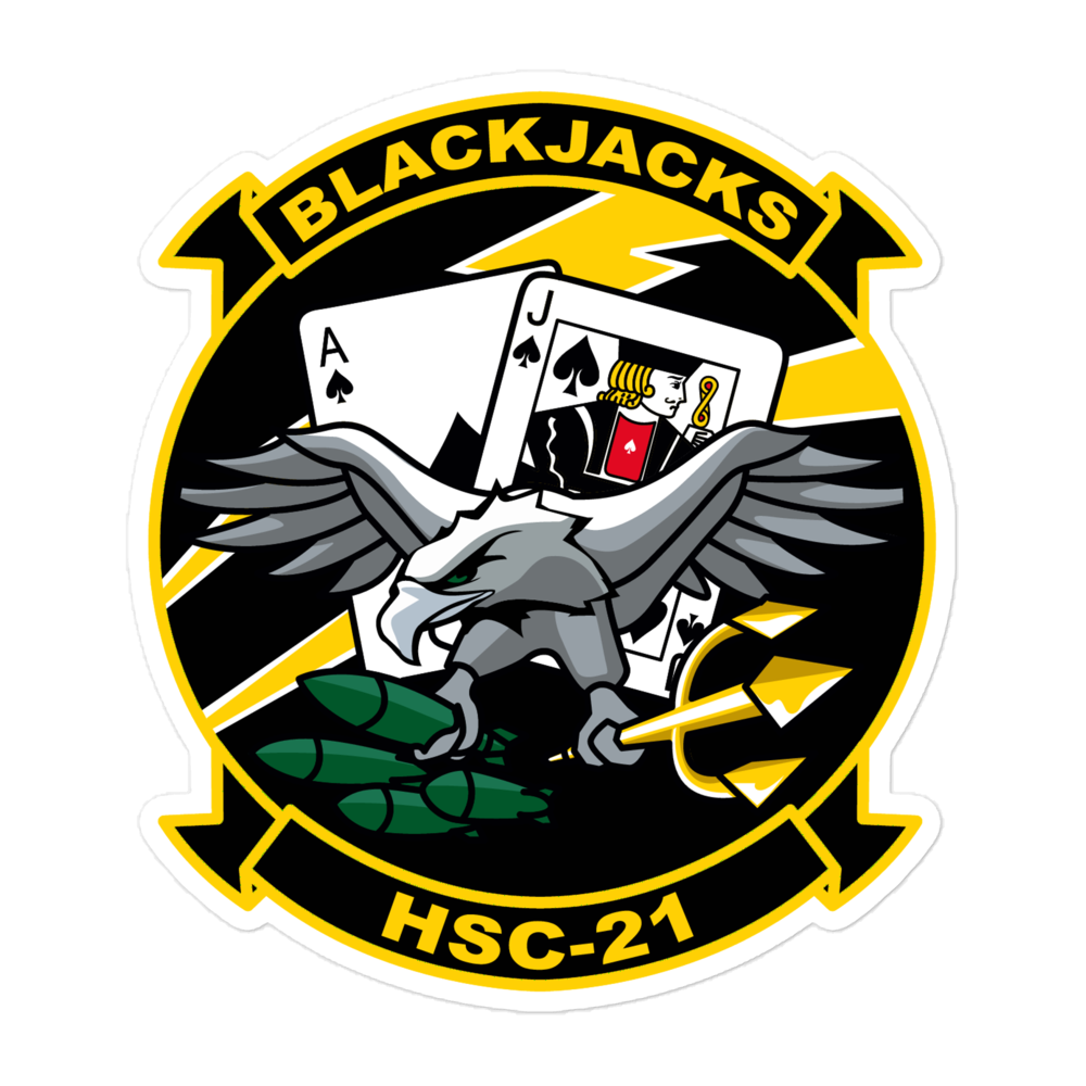 HSC-21 Blackjacks Squadron Crest Vinyl Sticker – 5.5x5.5