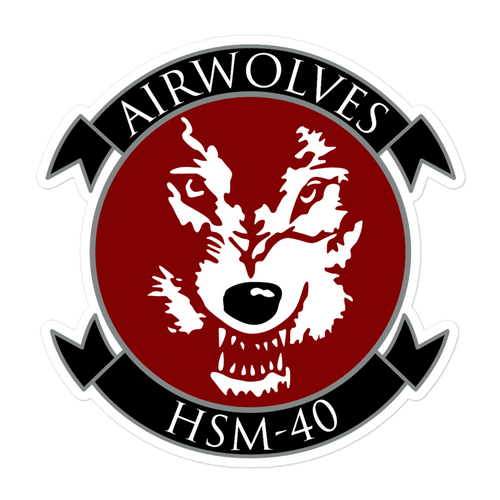 HSM-40 Airwolves Squadron Crest Vinyl Sticker