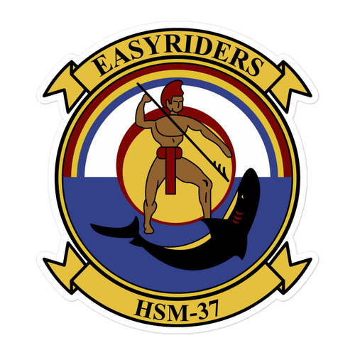 HSM-37 Easy Riders Squadron Crest Vinyl Sticker