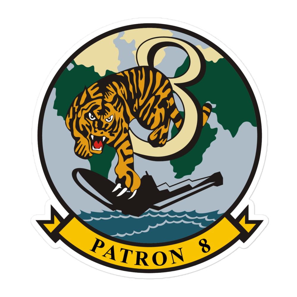 VP-8 Fighting Tigers Squadron Crest Vinyl Decal