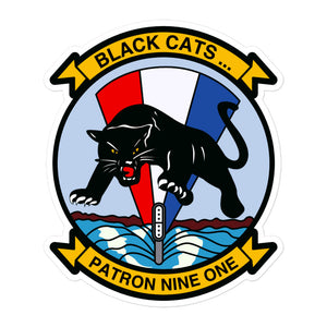 VP-91 Blackcats Squadron Crest Vinyl Decal