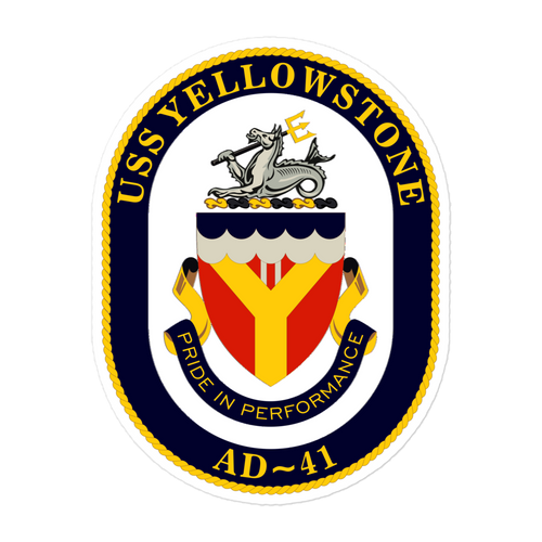 USS Yellowstone (AD-41) Ship's Crest Vinyl Decal