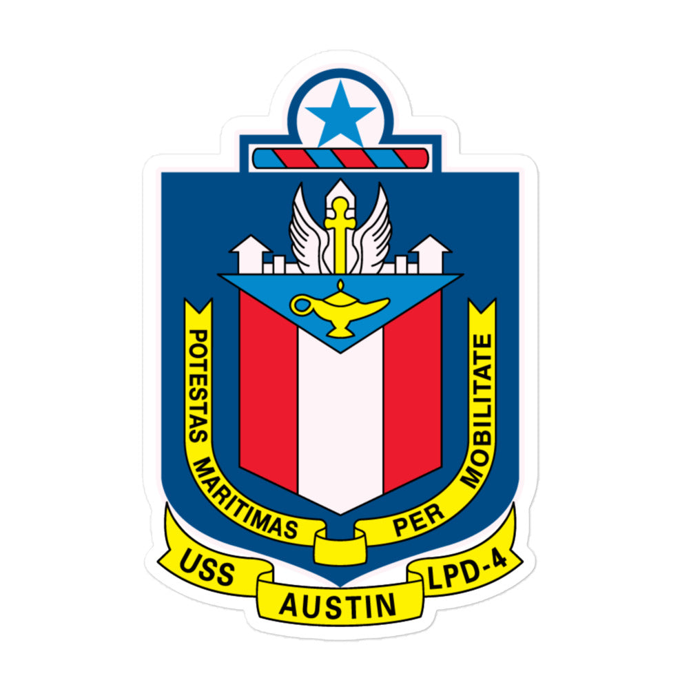 USS Austin (LPD-4) Ship's Crest Vinyl Decal