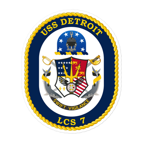 USS Detroit (LCS-7) Ship's Crest Vinyl Decal