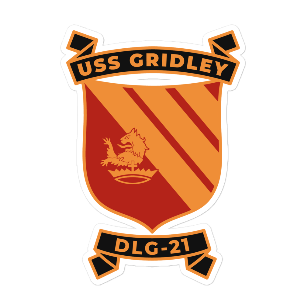 USS Gridley (DLG-21) Ship's Crest Vinyl Decal