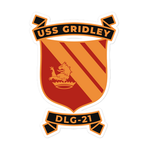 USS Gridley (DLG-21) Ship's Crest Vinyl Decal