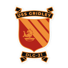 Load image into Gallery viewer, USS Gridley (DLG-21) Ship&#39;s Crest Vinyl Decal