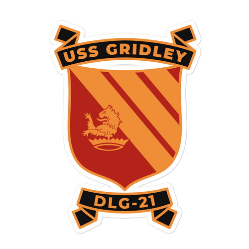 USS Gridley (DLG-21) Ship's Crest Vinyl Decal