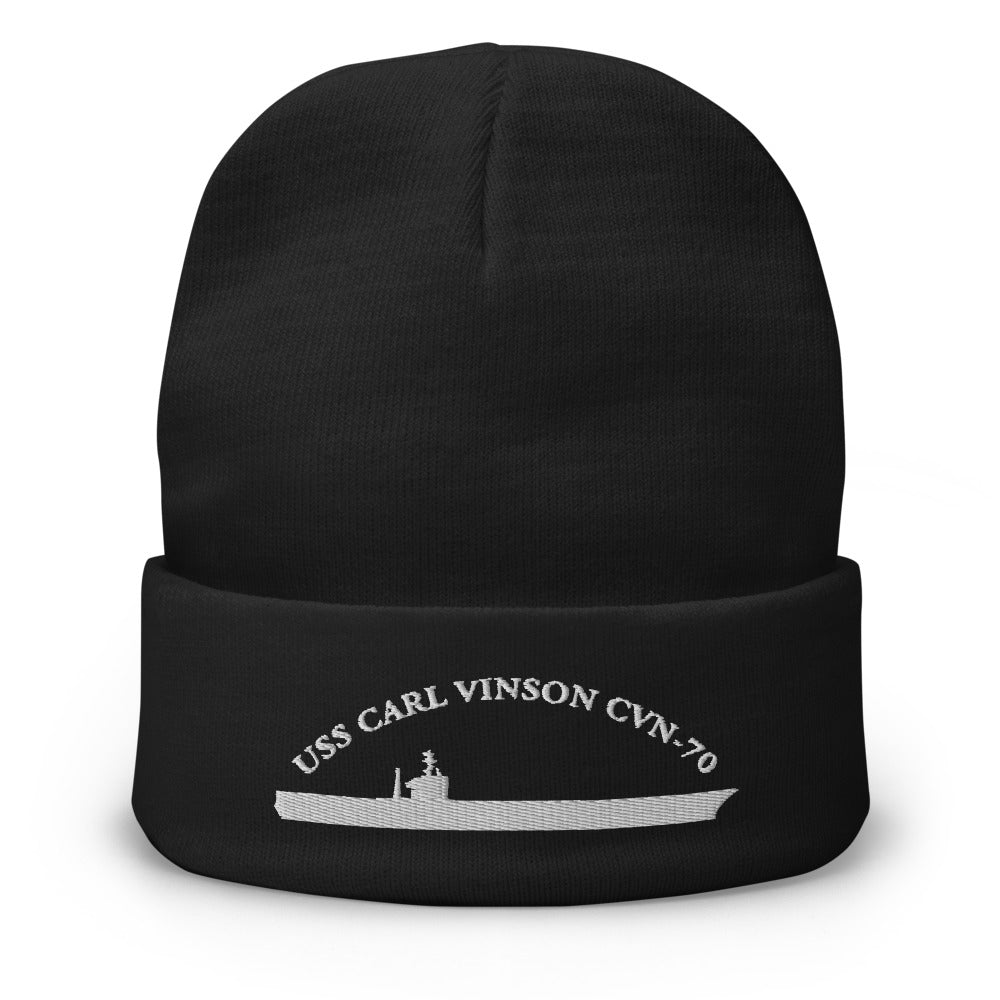 USS Carl Vinson (CVN-70) Embroidered Beanie – black